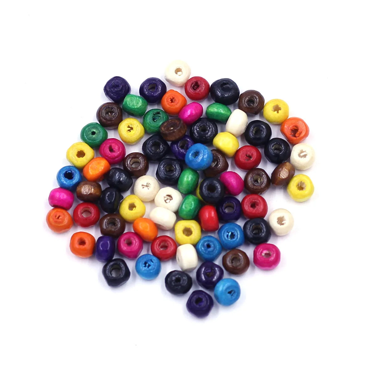 900Pcs Wood Spacer Beads Loose Seed Wooden Tiny Round Cute Natural Color For Charms Necklaces 4mm
