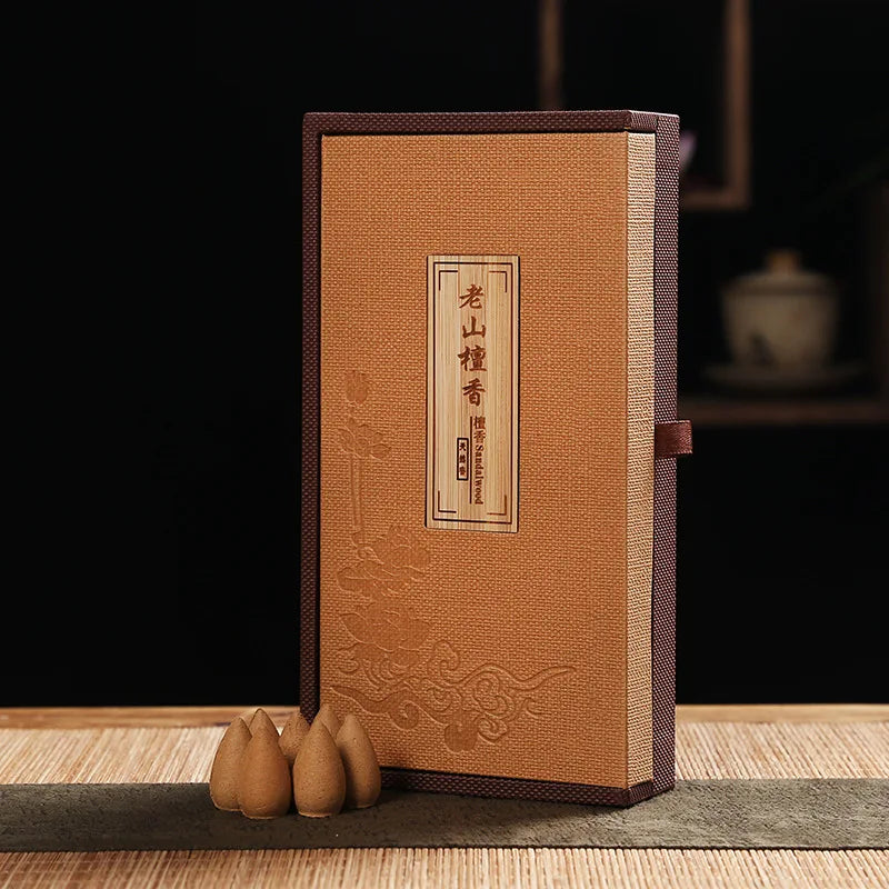 Backflow Incense Old Mountain Sandalwood and Agarwood Tearoom Livingroom Purify The Air Temple Worship of Buddha Cone Incense