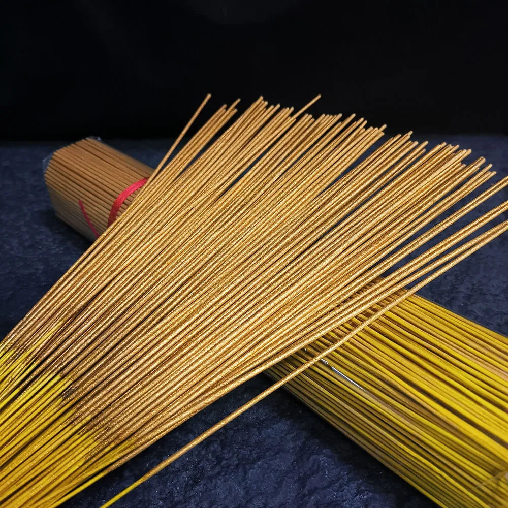 100/200/500 Sticks/lot Natural Golden Roll Money Incense Sticks 32cm Smokeless Worship God Bamboo Joss Stick Incense