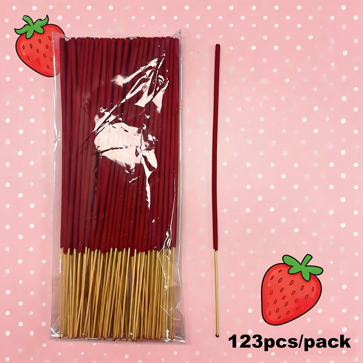 Premium Strawberry Sticks 23/53/123/177, 22.5cm - Natural Air Purifiers, Ideal for Relaxation, Meditation, and Home Decor - Perfect Gifts for Halloween, Christmas, Easter, Thanksgiving, and Any Occasion