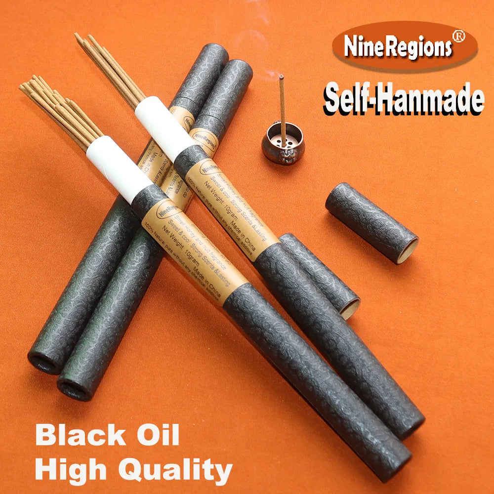 10g Black Oil Quality Kynam Agarwood Incense Sticks Self-Handmade Natural Eco-Friendly Home Aromatherapy Relaxing for Meditation