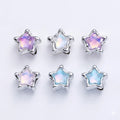 10pcs Dreamy Aurora Alloy Star Beads Big Hole Spacer Beads for Beaded Pens  Keychains for Jewelry Making DIY Trendy Loose Beads