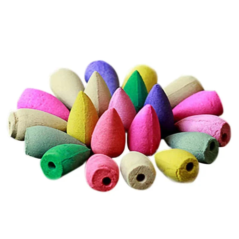 Backflow Incense Cones for Waterfall Mixed Natural Scents Waterfall Incense Burner Holder Gift Ideal for Yoga Aromatherapy