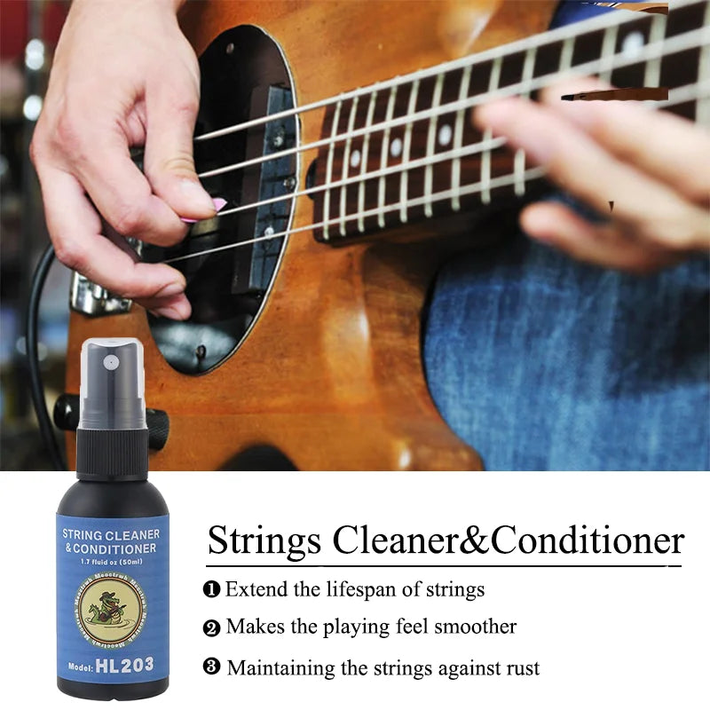 Guitar Cleaning All IN ONE Kit Fretboard Lemon Oil Polish Guitar String-cleaner For Guitar Cleaning And Maintenance