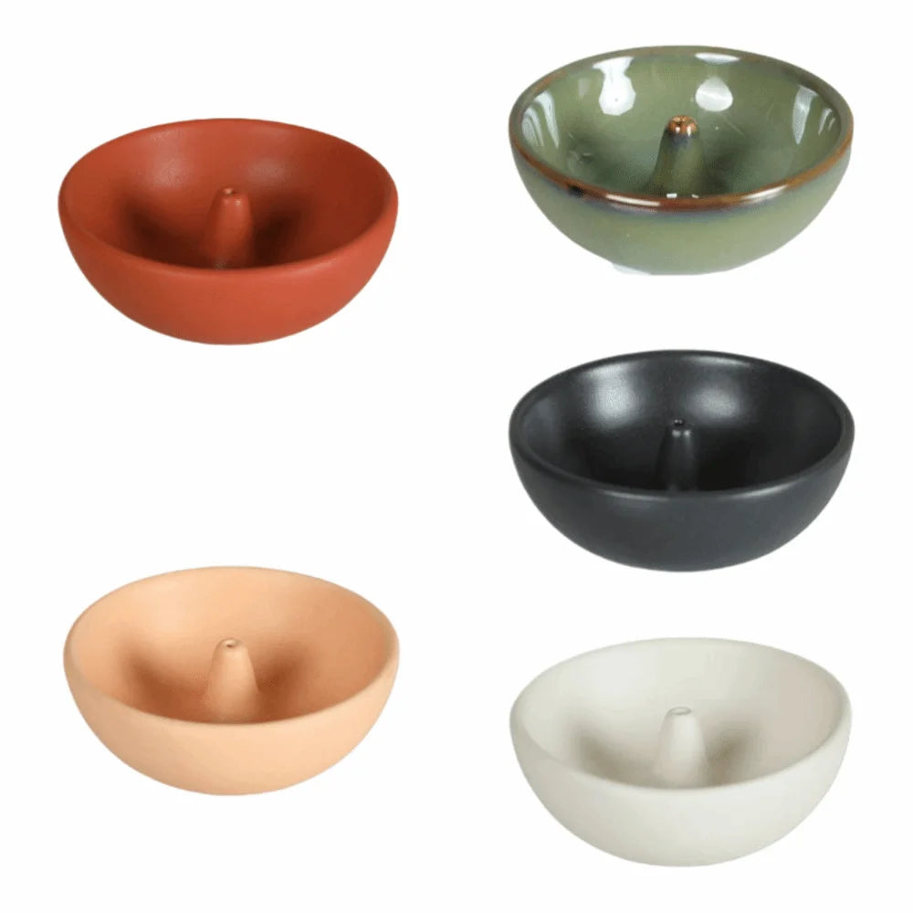 Decorative Retro Incense Holder Zen Style Sturdy Incense Stick Burner Round Ceramic Agarwood Tray Meditation