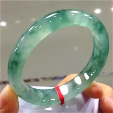 Light Green Jade Bracelet Fashion Accessories Jadeite Natural Charm Jewelry Women Men Handcarved Round Bangle Hand Ring