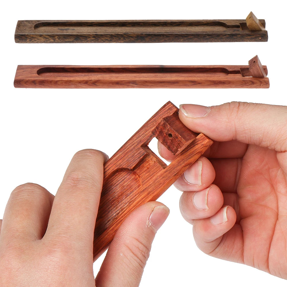 Wooden Retro Style Aromatherapy Base Home Pressure Relief Burner Incense Holder Adjustable Incense Burner Stick Home Decoration