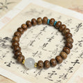 DIY Agarwood and Small Wenge Wood Abacus Bead Buddhist Bracelets for Men and Women Single Strand Wrist Mala Gifts