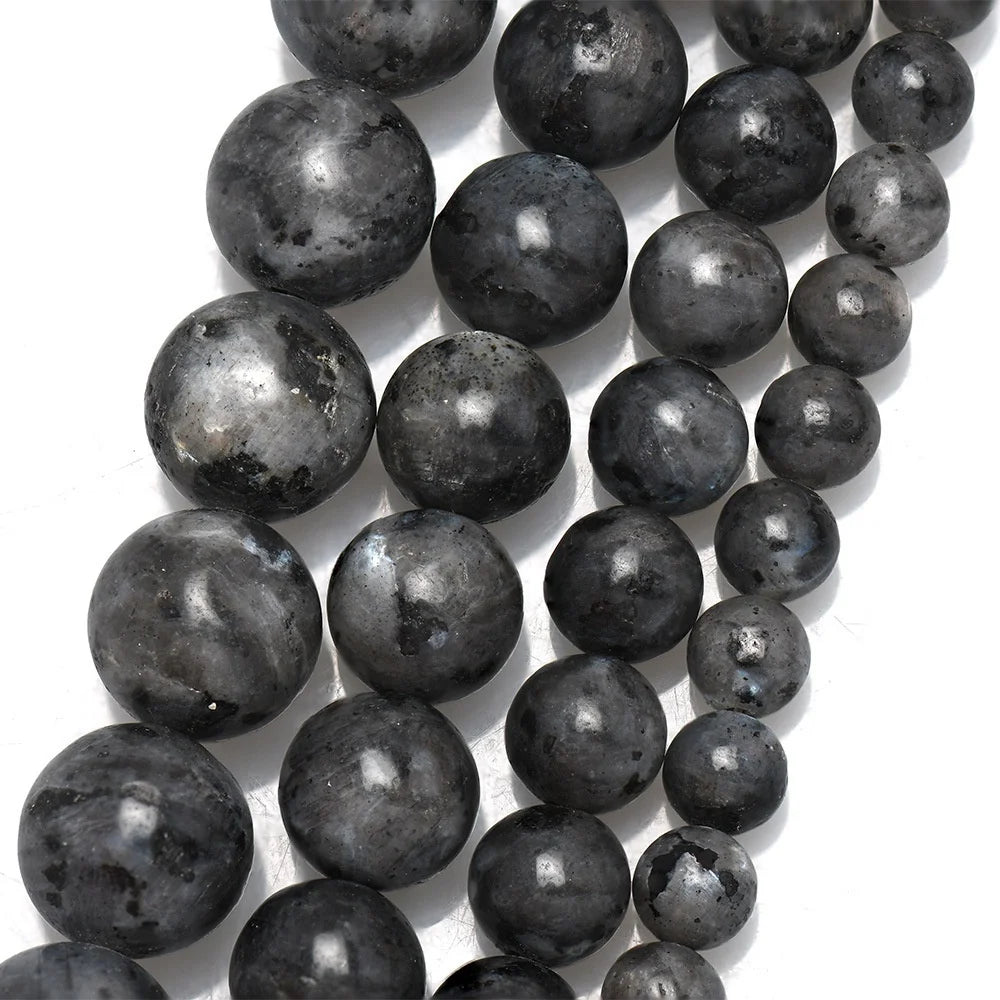 Natural Black Labradorite Beads 10mm Round 15 DIY Jewelry