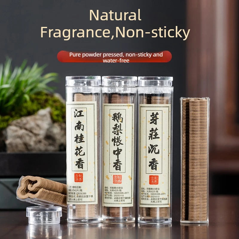 42pcs Natural Coil Incense Sandalwood Osmanthus Pure Fragrance Powder Pressing Incense Home Bedroom Long-lasting Aromatherapy - AliExpress