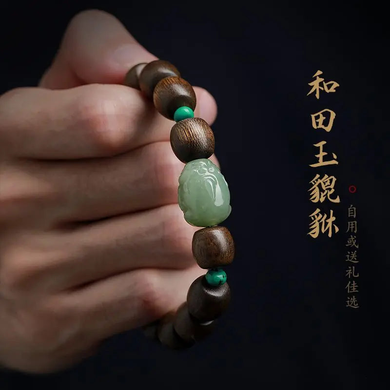 Natural Agarwood Bracelet 12MM Beaded Fashion Jewelry