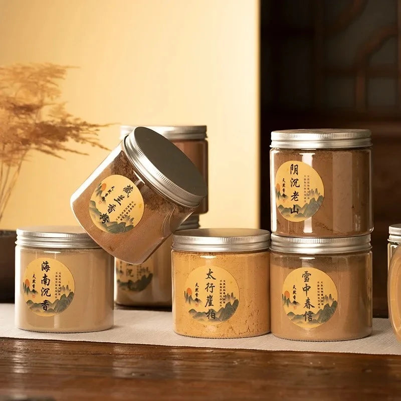 120g Natural Pure Wood Powder Fireproof Agarwood Sandalwood Incense Powder for Home Office Indoor Aroma & Incense Making