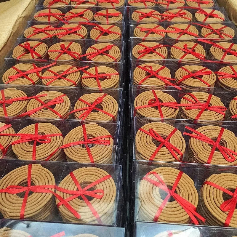 1/2/4 Hours Laosan Sandalwood Incense Coil Household Indoor/Office/Worship Buddha/Meditation/Soothing/Odor Removal Aromatherapy