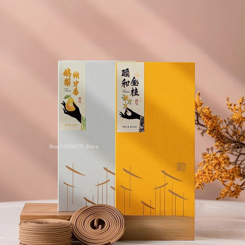 Natural Coil Incense Sandalwood and Agarwood Floral Fragrance Home Indoor Purify The Air Remove Odors Calm The Mind Aid Sleep