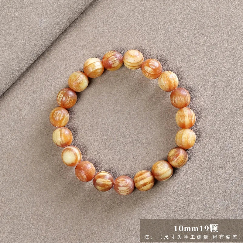 Full Oil High Transparent Amber Wood Men's Bracelet Changbai Mountain North Agarwood Northeast Pine Mingzi Prayer Beads Gifts