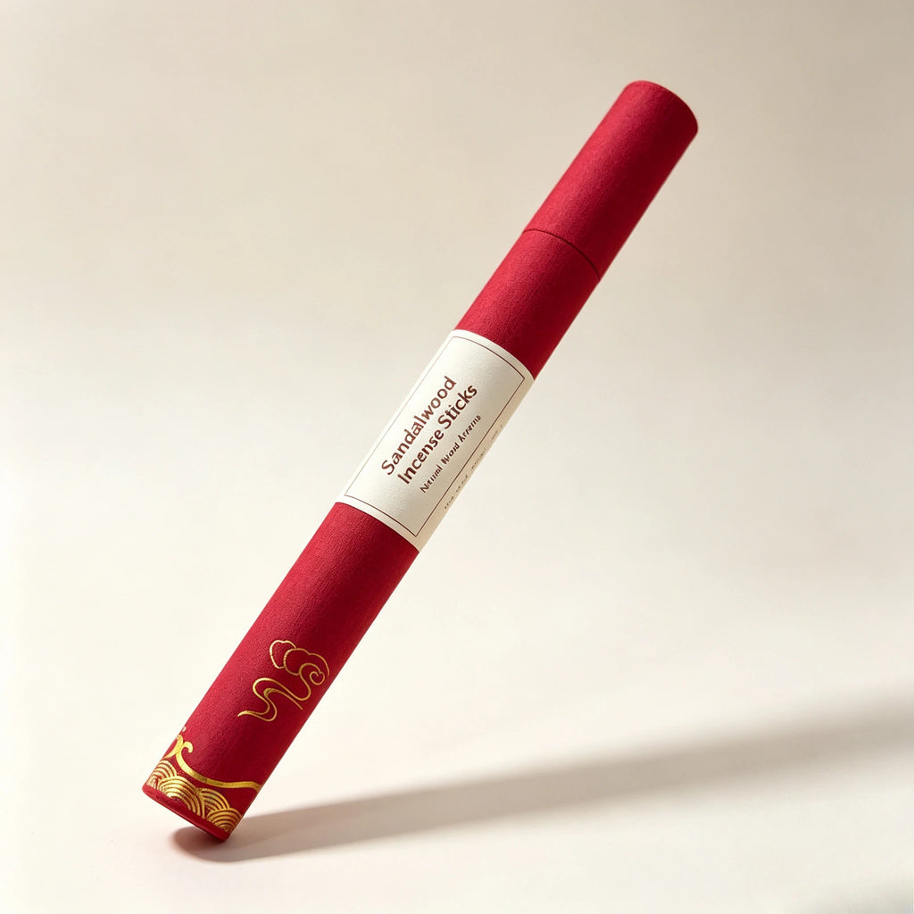 XMSJ Natural Sandalwood Incense Sticks, Red‑Tube Packed Handmade Agarwood Sticks Home Indoor Aromatherapy