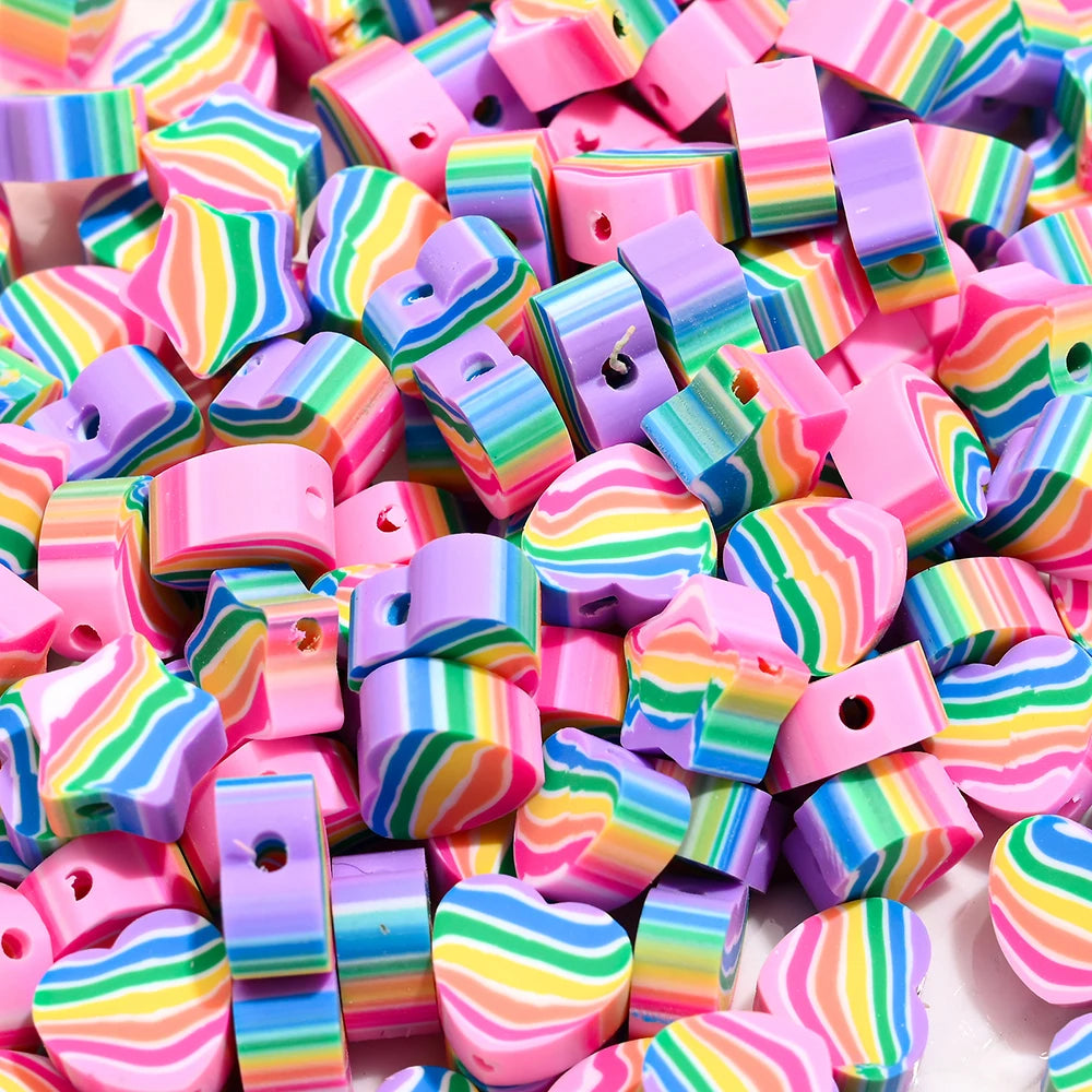 30/50/100pcs Red Envelope Love Spacer Clay Beads Sweet Heart Polymer Clay Beads For Jewelry Making DIY Craft Ornament Supplies