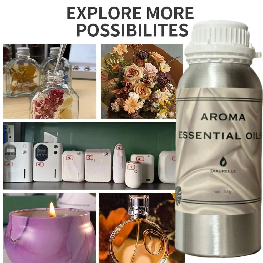 500ML Flower Aventus Essential Oil Home Air Freshener Pure Plant Essential Oil Hotel Room Fragrance Diffuser Oils Air Purifier