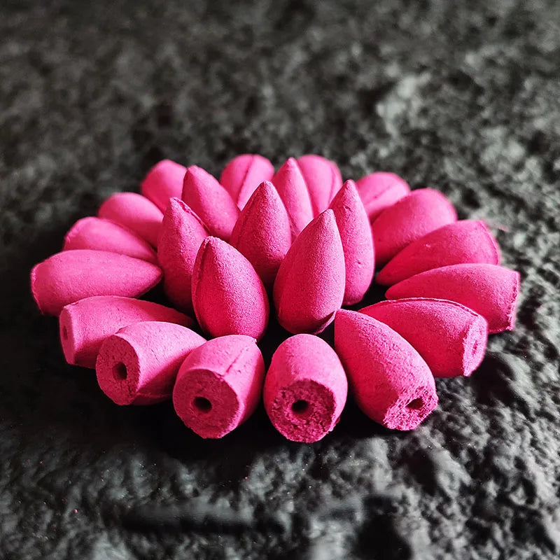 Natural Cone Incense for Backflow Burner - Rose Waterfall Scent