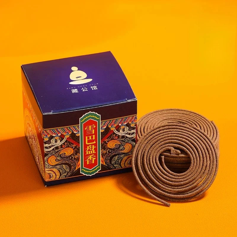 Tibetan Style Natural Snow Incense Coil Aroma Home Indoor Air Purification Meditation Bedroom Agarwood Sandalwood Incense Coil