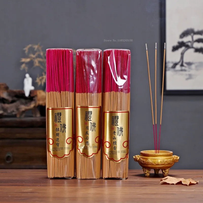 250/500g Smokeless Sandalwood 32.5cm Natural Stick Temple Ritual Buddha Aromatherapy Soothing Essence Purifying Air Fragrance