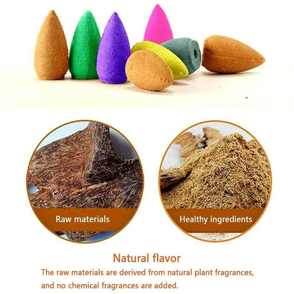 Backflow Incense Cones 37x13mm Rose Mint Sandalwood