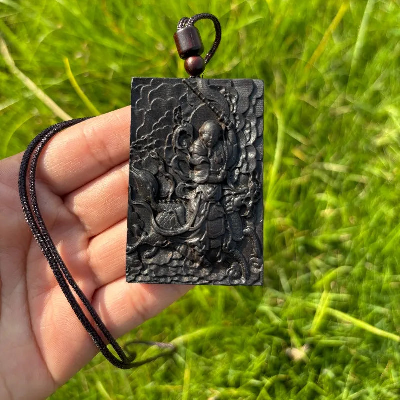 Hand-Carved Agarwood Zhenwu Pendant Spiritual Protection Amulet