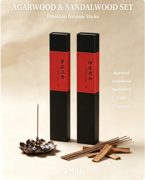 HotTrending Agarwood Sandalwood Incense Set,Natural Wood Sticks, 20g About 95Sticks Calming Woody Scent for Home Meditation Yoga