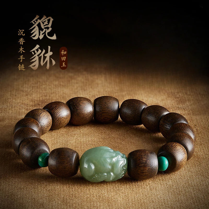 Natural Agarwood Bracelet 12MM Beaded Fashion Jewelry
