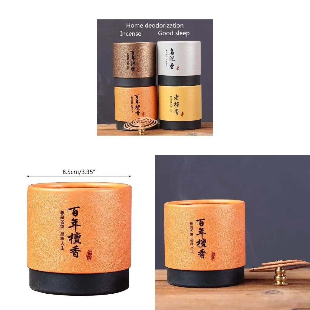 48pcs/box Natural Sandalwoods Agarwood Coils Incense 4 Hours for Incense for Burner Fragrance Indoor Aroma Yoga Teahouse