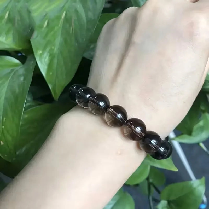 Natural Smoky Quartzs Crystal Stone Beads Round Loose Beads For Jewelry Making DIY Bracelet Necklace 15'' Strands 4/6/8/10/12mm