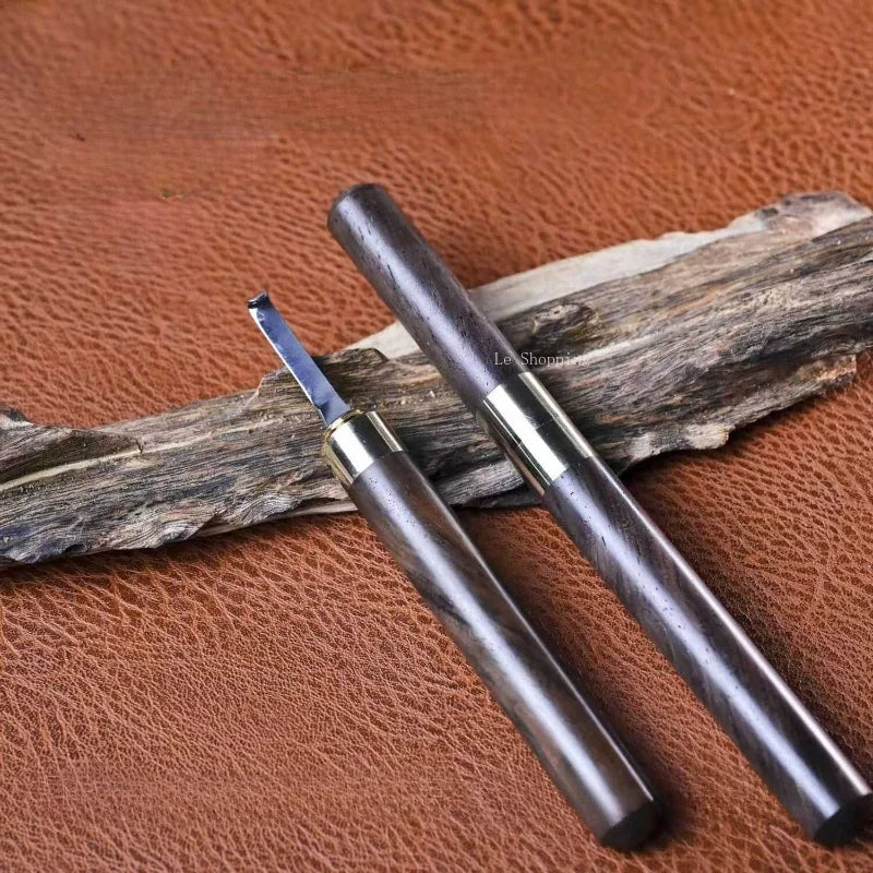 Agarwood Hook Knife Solid Wood Handle Fine Steel Knife Head Hook Wire Scraper Powder Cutting and Digging Spice Incense Tool