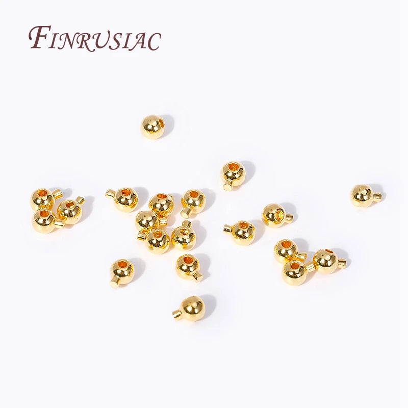 18K Gold Plated Crimp Beads 2.4mm 3mm