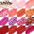 Natural Stone Beads Pink Red Series Coral Turquoises Garnet Jades Sun Stone Loose Beads for Jewelry Making DIY Bracelet 4-12mm