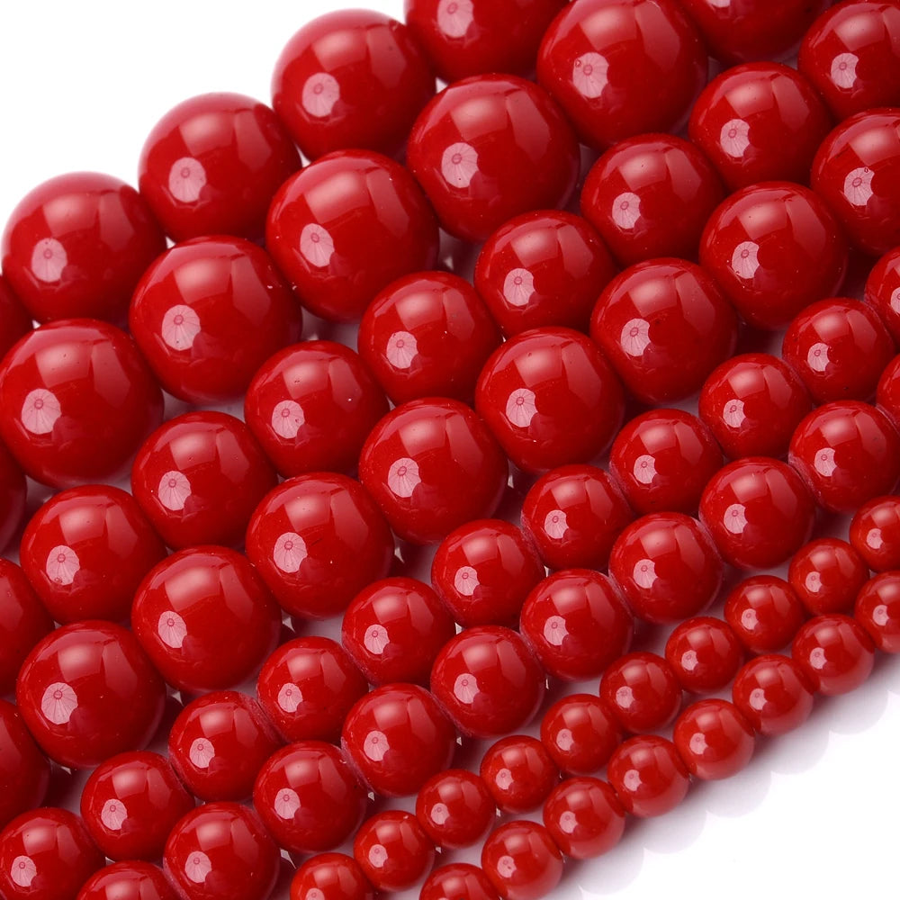 Natural Stone Beads Pink Red Series Coral Turquoises Garnet Jades Sun Stone Loose Beads for Jewelry Making DIY Bracelet 4-12mm