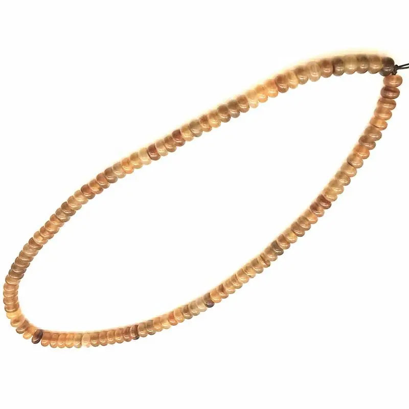 108 Beads Natural Ox Horn Round Beads 10x6mm TSB0509