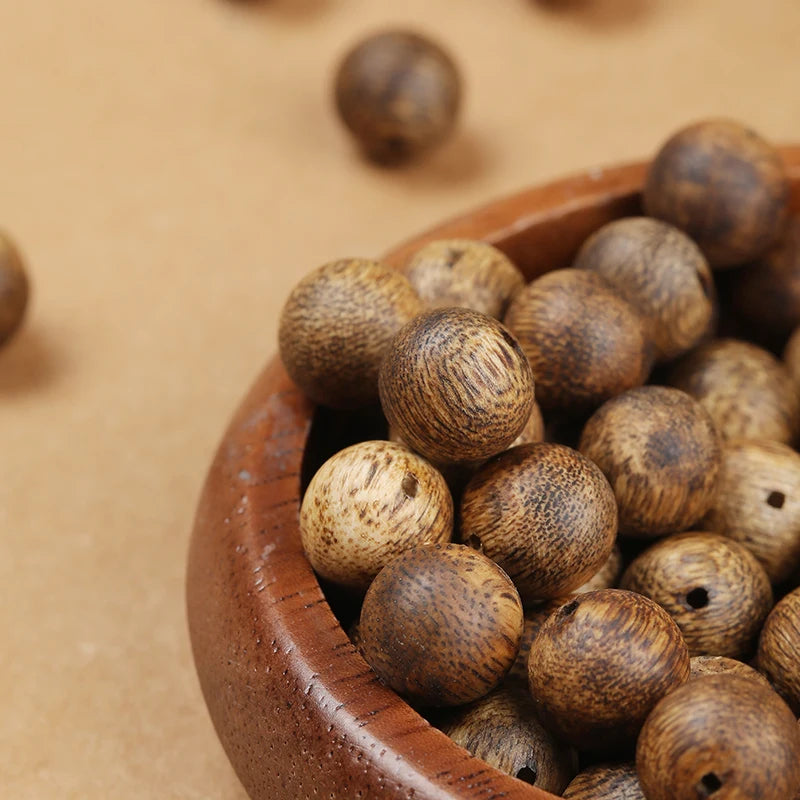 1Pc Natural Agarwood Wood Bead Round Loose Spacer Wooden Bead 6 8 10 12 14mm for Jewelry Making DIY Bracelet Necklace Accessory