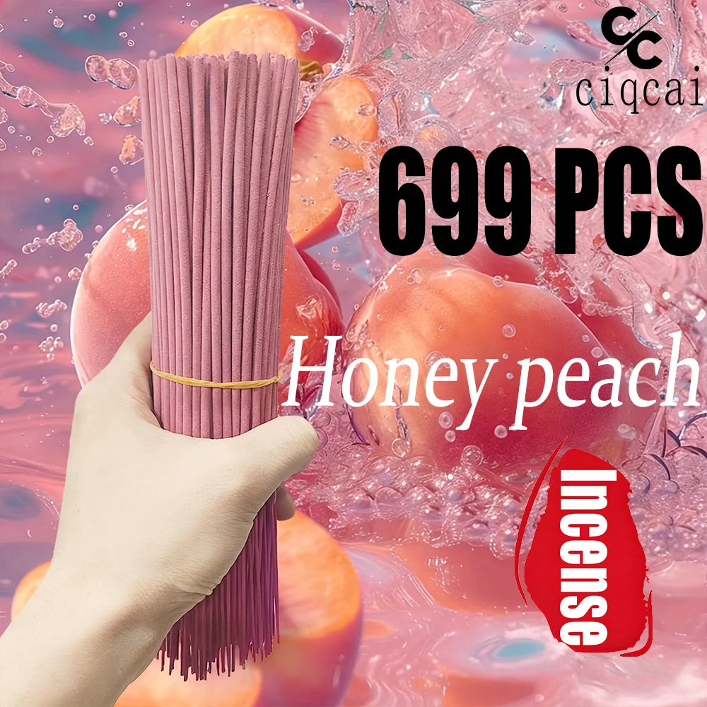 Best-Selling Peach-Scented Aromatherapy Stick - 22.0cm Long Bamboo Incense Sticks, Long-Lasting Fragrance, Suitable for Home Decoration, Yoga, Meditation, and Festivals (June Festival, Mother's Day, Father's Day)