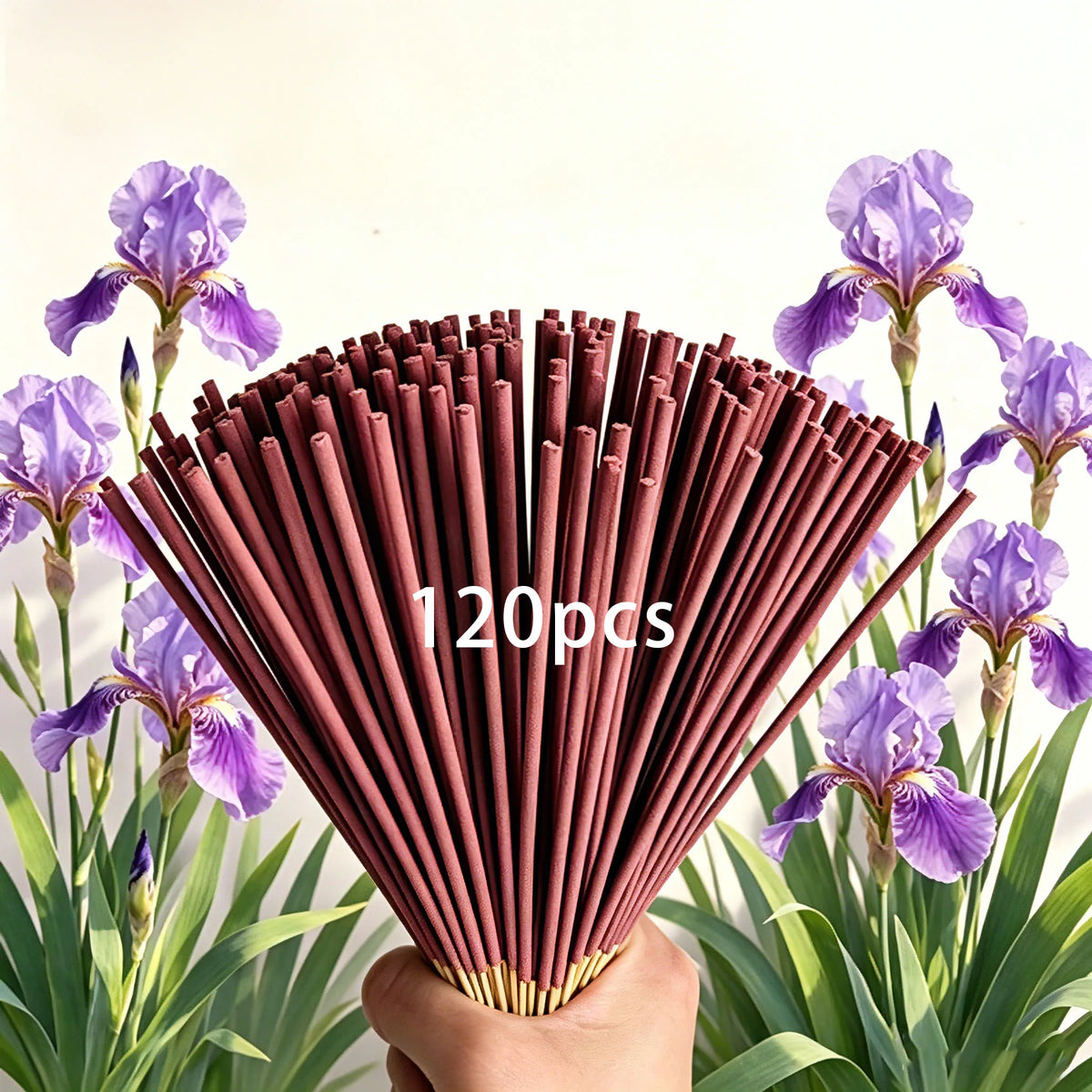 22cm Iris Flower Incense Sticks with Long-Lasting Fragrance, Suitable for Home Bedrooms, Study Rooms, Living Rooms, Tea Rooms, and Reception Rooms, to Purify the Air and Relax the Mind