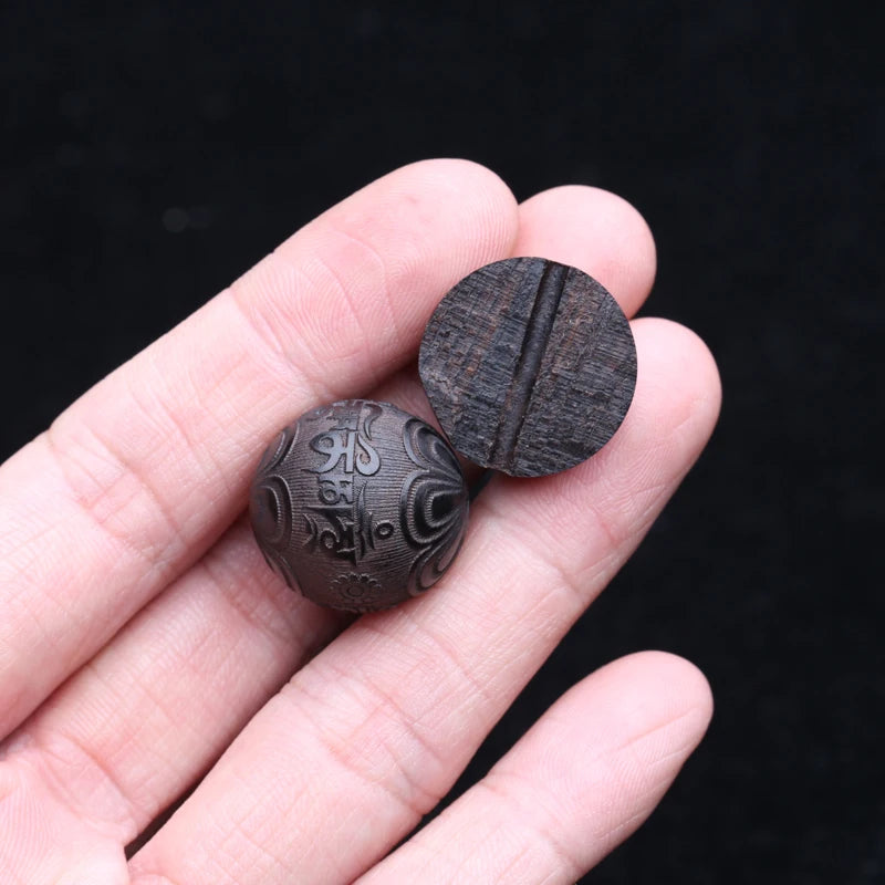 Beaded Bracelet Ebony Feng Shui  Zen Amulet 20 MM Beaded Necklace Bracelet Men's Good Luck Gift