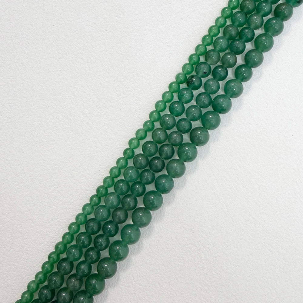Natural Stone Green Aventurine Round Loose Beads 15" Strand 4 6 8 10 12 14MM Pick Size For Jewelry Making AB15