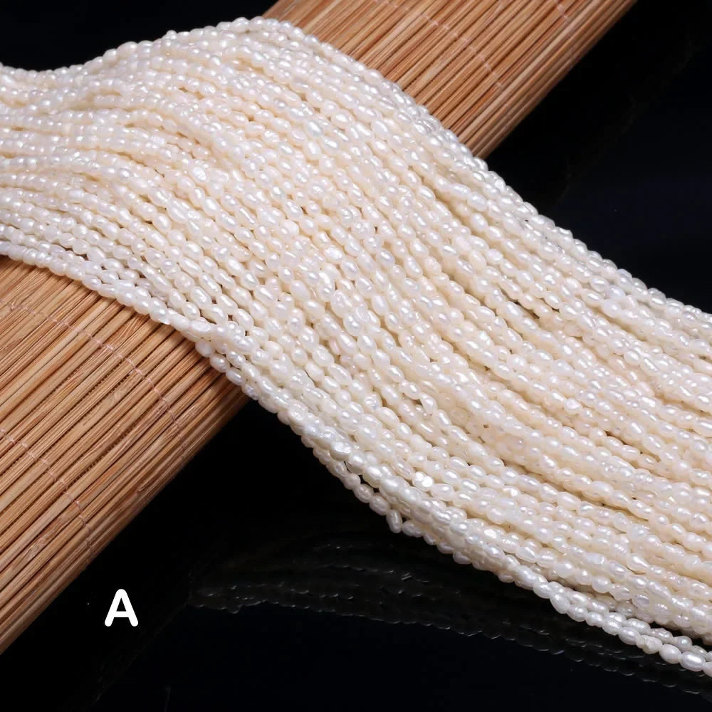 Natural Freshwater Pearl Beads High Quality Rice Shape Punch Loose Beads For DIY Necklace Bracelet Jewelry Making 2-2.5mm