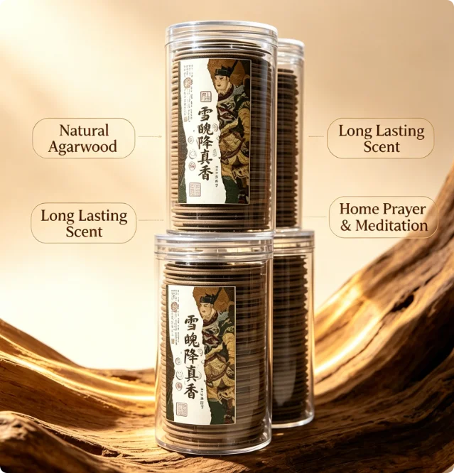 Premium Natural Agarwood Coil Incense, Ambergris Incense for Wealth Blessing, Long Lasting Oud Incense Coils for Meditation Hom