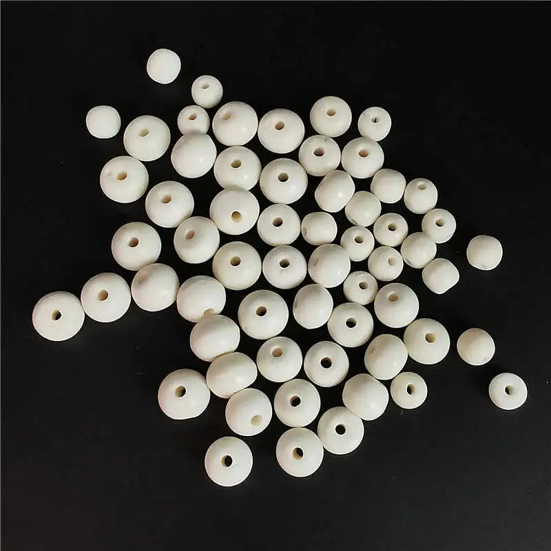 White Yak Bone Beads 100pcs 8-12mm Oval