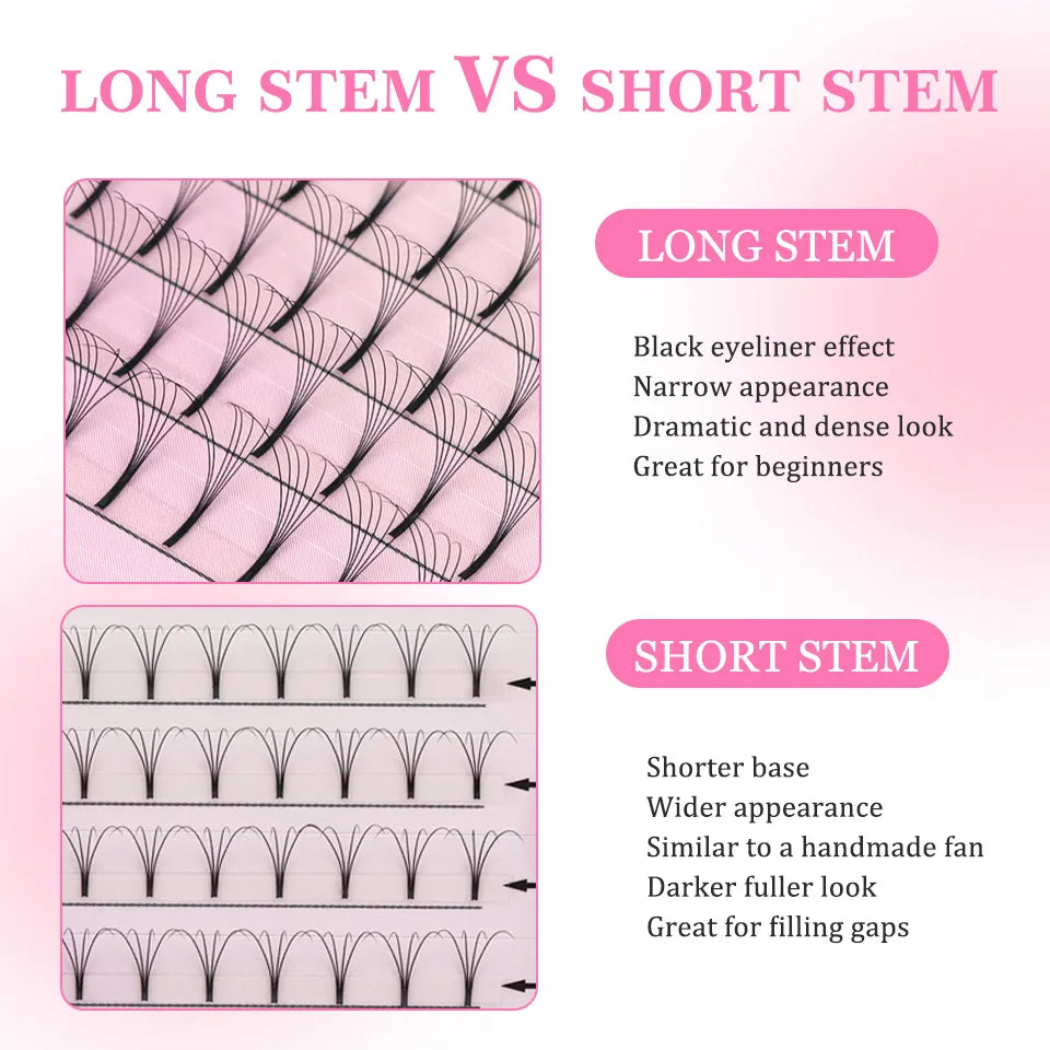 AGUUD Short Stem 3D-6D Premade Volume Fan Lashes