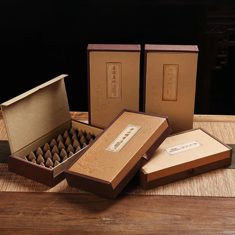Backflow Incense Old Mountain Sandalwood and Agarwood Tearoom Livingroom Purify The Air Temple Worship of Buddha Cone Incense
