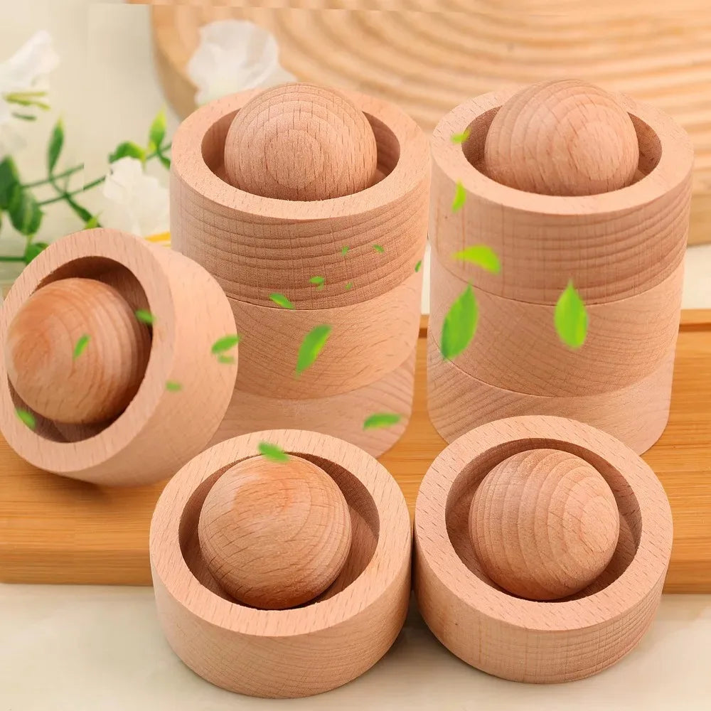 Natural Wood Essential Oil Diffuser Round Ball Aroma Fragrance Oil Aromatherapy Diffuser for Home Office Car Bedroom Living Room