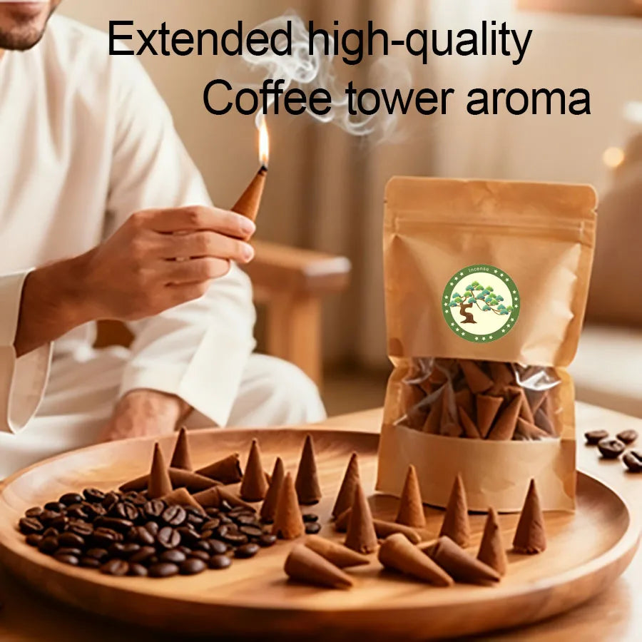 200pcs, Coffee Flavored Incense Tower Fragrance, A Long-Lasting Aroma Suitable for the Scene, Perfect for Holiday Gifts