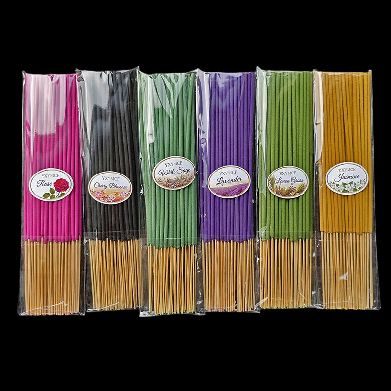 50pcs Incense Sticks White Sage Lavender Lemongrass Bamboo Incense Long Lasting Natural Aroma for Home Office Yoga Meditation