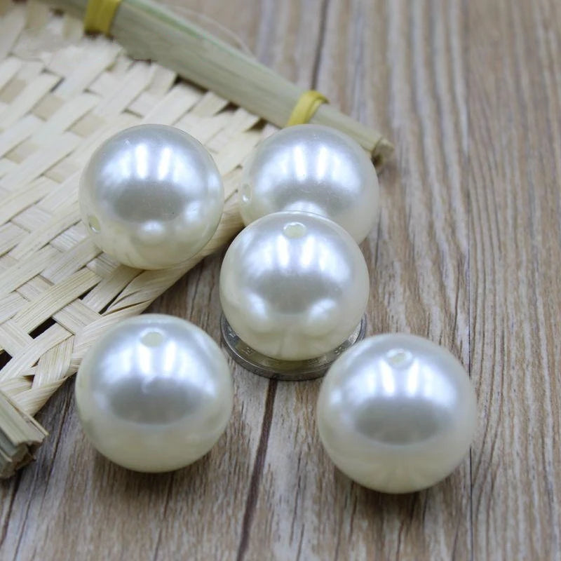 30mm Round Acrylic Beads 26 Colors 5pcs Lot